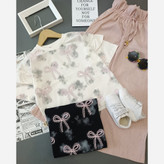 ست بلوز و شلوار پاپیون نگین دار بگ دخترونه مناسب بهار و تابستان